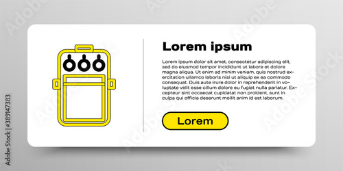 Line Guitar pedal icon isolated on white background. Musical equipment. Colorful outline concept. Vector.