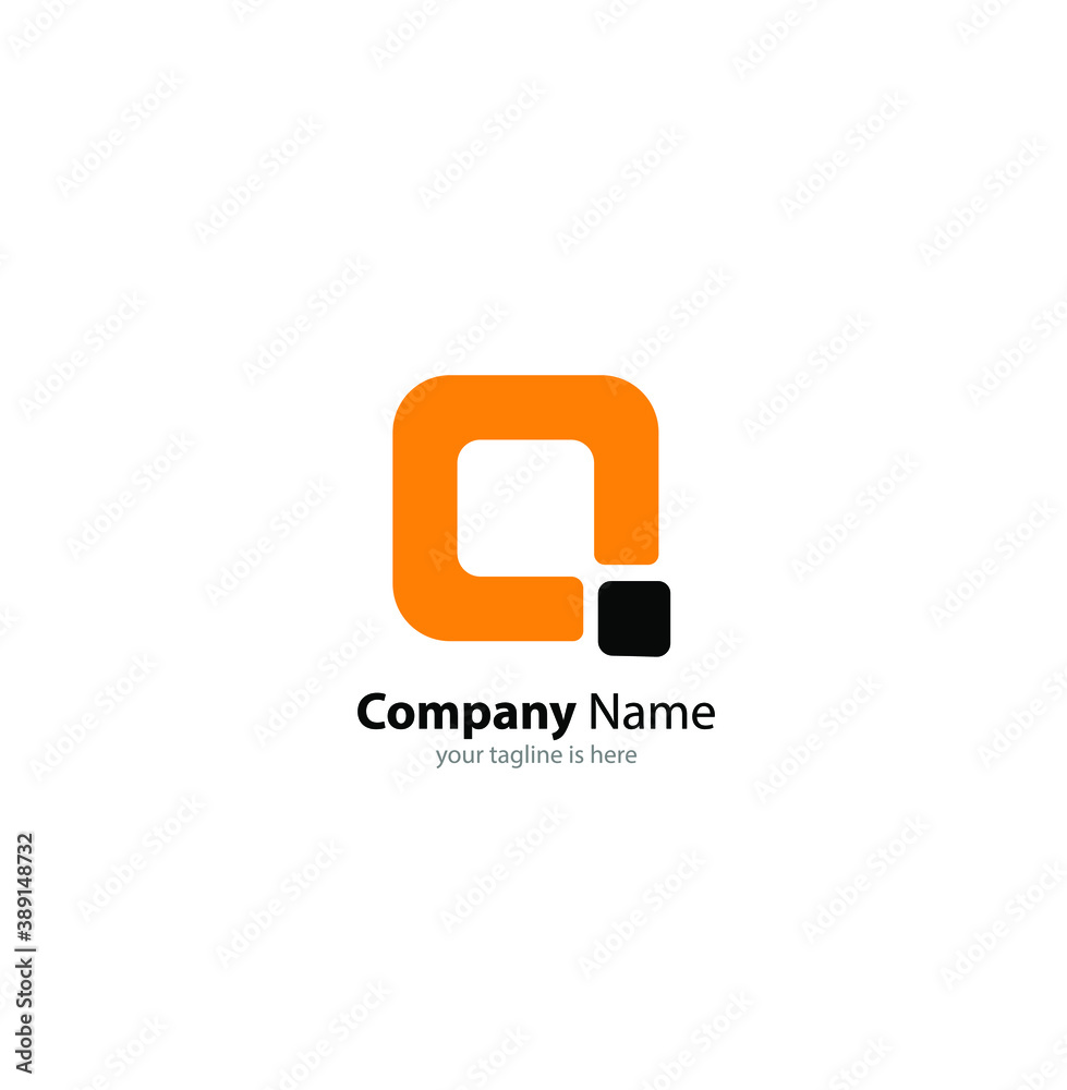 Fototapeta premium The simple modern logo of letter Q with white background