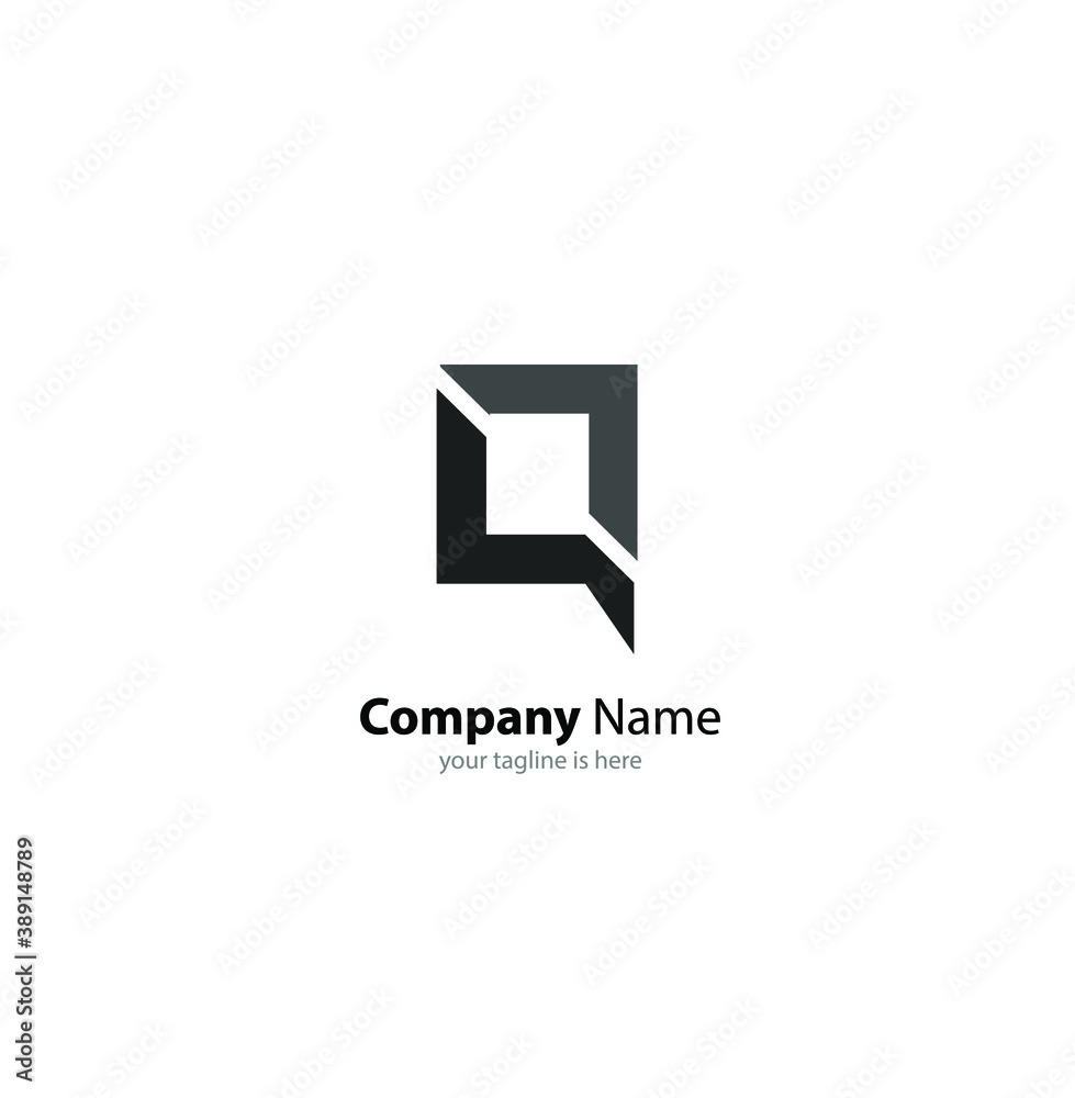 The simple modern logo of letter Q with white background The simple modern logo of letter Q with white background