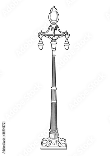 Drawing of an old lamppost