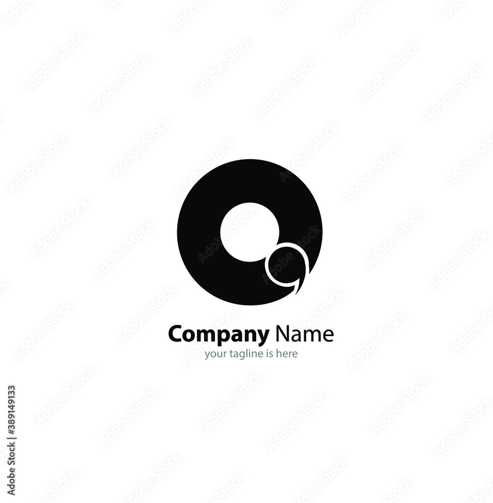The simple modern logo of letter Q with white background The simple modern logo of letter Q with white background