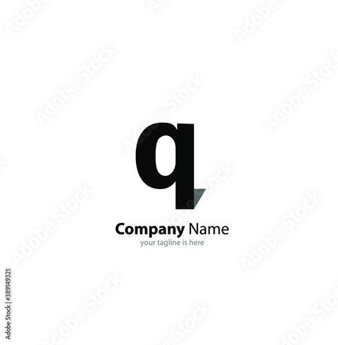 The simple modern logo of letter Q with white background