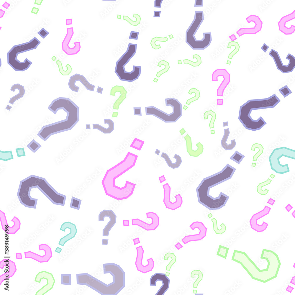 Quiz seamless pattern. Question marks, doubt, faq Quiz seamless pattern. Question marks, doubt, faq