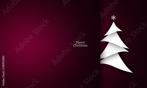 Merry Christmas Greeting card with snowflakes and tree
