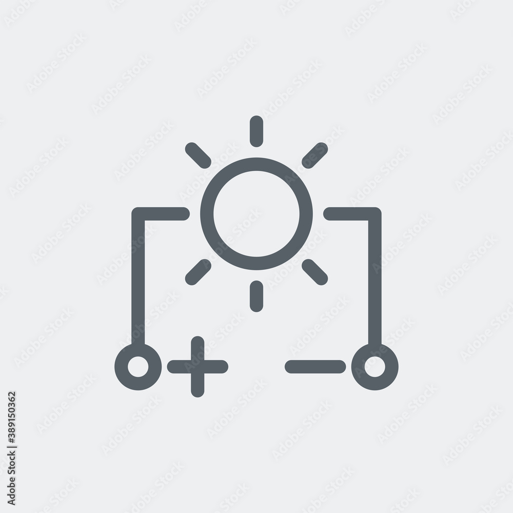 Sun energy icon isolated on background. The environment symbol modern, simple, vector, icon for website design, mobile app, ui. Vector Illustration Sun energy icon isolated on background. The environment symbol modern, simple, vector, icon for website design, mobile app, ui. Vector Illustration