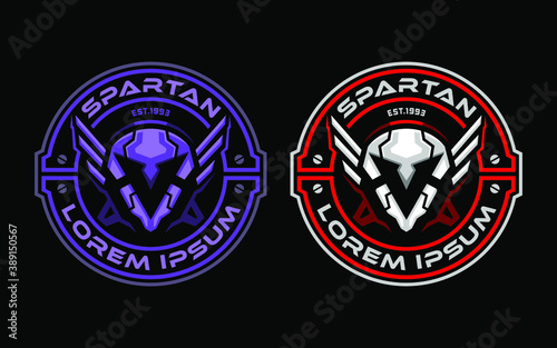 Robot spartan helmet badge