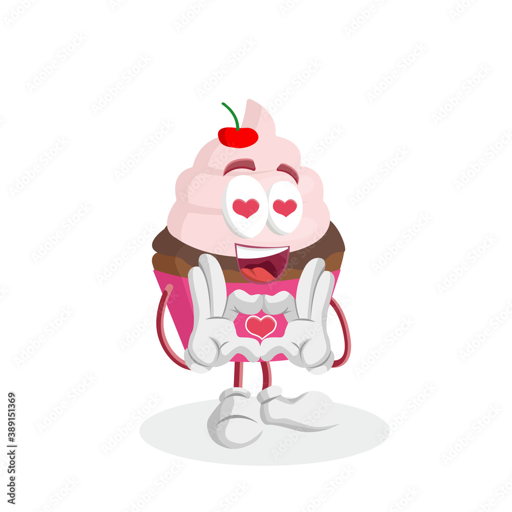 mascot cupcake cute pose mascot cupcake cute pose