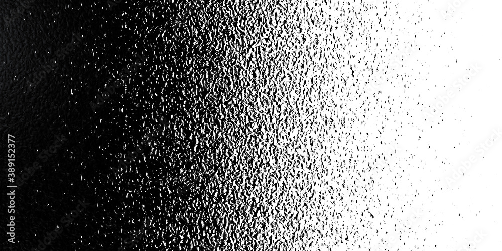 Black on white background. Black and white dissolve in half in each other.  Silky rough textured black matter mixed with white. Looks like halftone of  mix grunge. Art Illustration Stock Illustration |