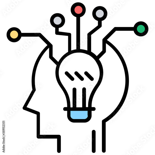 Human head directing towards mind mapping 
