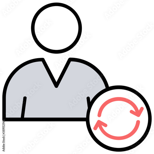 
Customer avatar with rotating arrows defining user behaviour prediction concept
