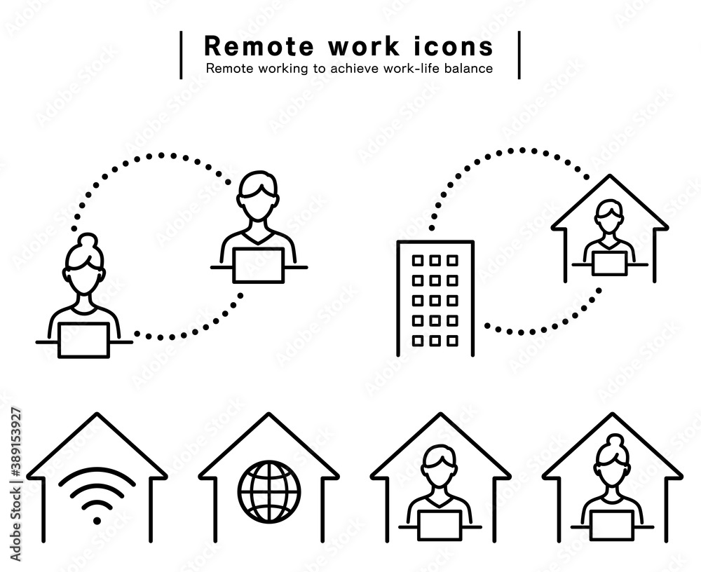 テレワーク　アイコン　ビジネス　ホーム