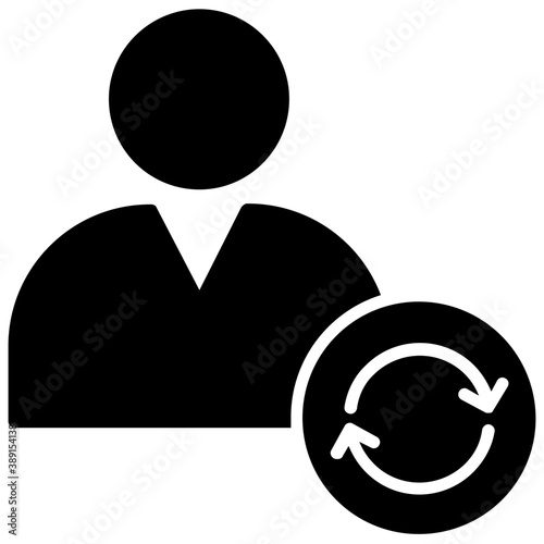 
Customer avatar with rotating arrows defining user behaviour prediction concept
