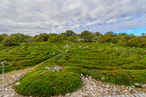 An ancient stone labyrinth on Big Zayatsky Island.