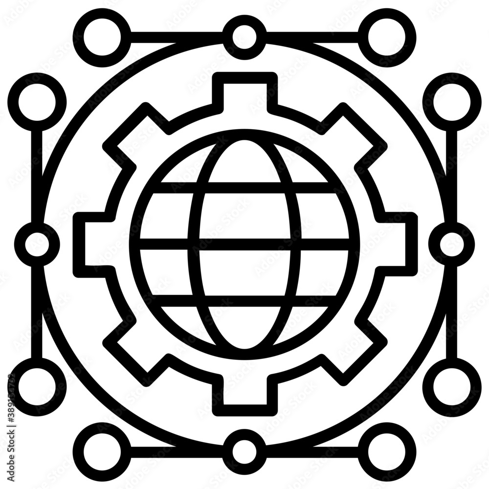 
Globe with connections symbolising global network
