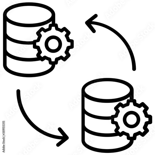  indicating arrows, a flat icon for data transform 
