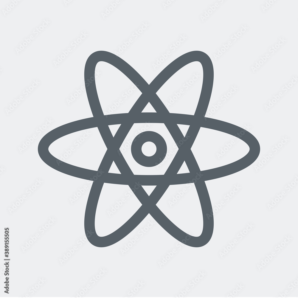 Atom icon isolated on background. The environment symbol modern, simple, vector, icon for website design, mobile app, ui. Vector Illustration