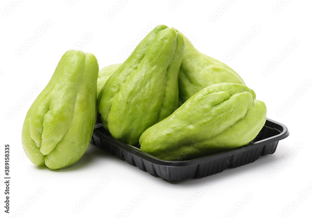 Chayote on a white background