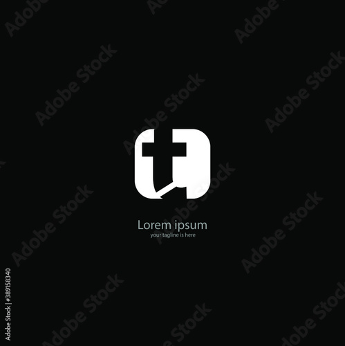 simple elegant logo og letter t with white background