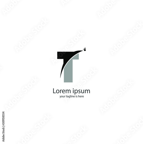 simple elegant logo og letter t with white background