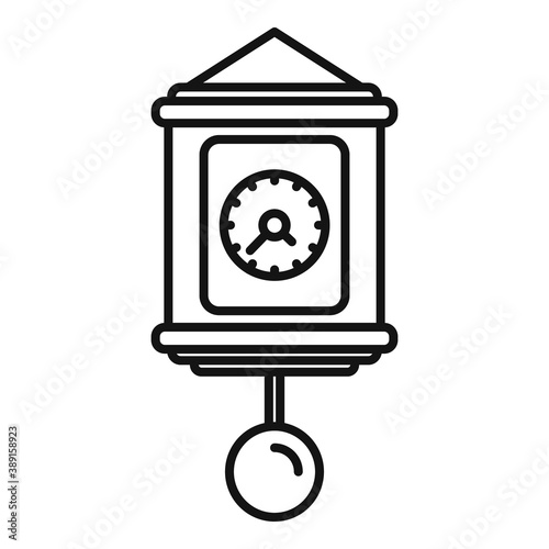 Kinetic pendulum clock icon. Outline kinetic pendulum clock vector icon for web design isolated on white background