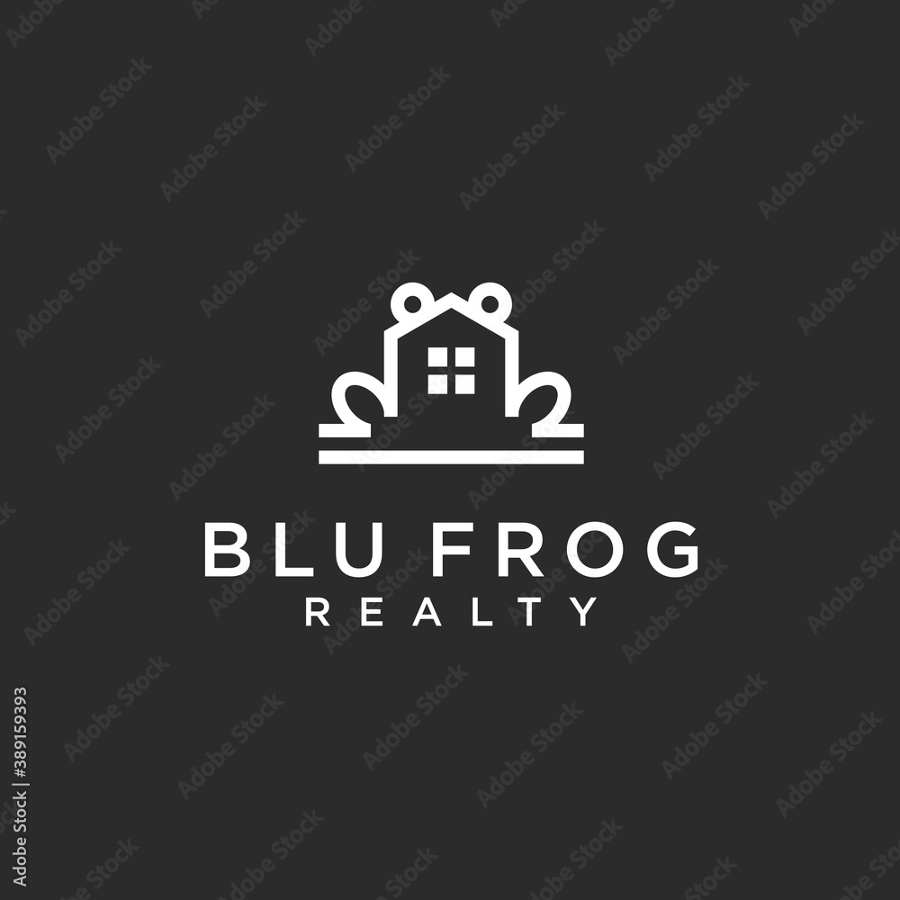 abstract frog logo. house icon