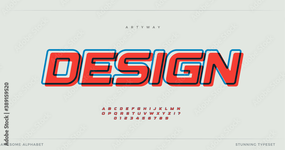 © artyway - Offset alphabet design. Stunning font with contour, minimalist type for modern futuristic logo, headline, creative lettering and maxi typography. Minimal style letters, vector typographic design © artyway - Offset alphabet design. Stunning font with contour, minimalist type for modern futuristic logo, headline, creative lettering and maxi typography. Minimal style letters, vector typographic design