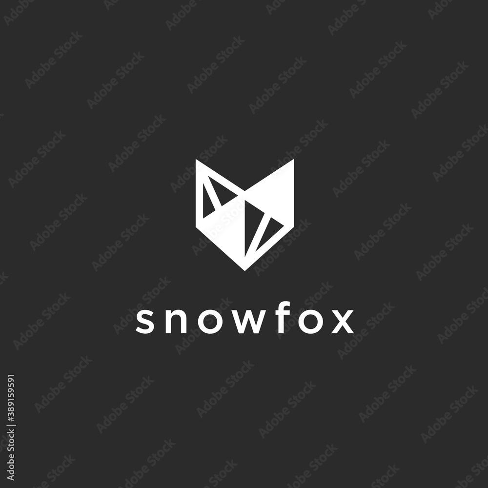 Fototapeta premium abstract fox logo. crystal icon