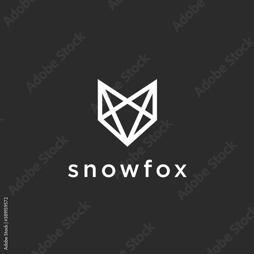 abstract fox logo. crystal icon