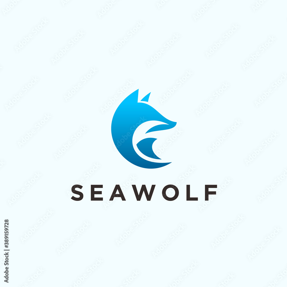 abstract fox logo. wave icon abstract fox logo. wave icon