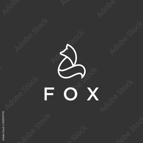 abstract fox logo. crystal icon
