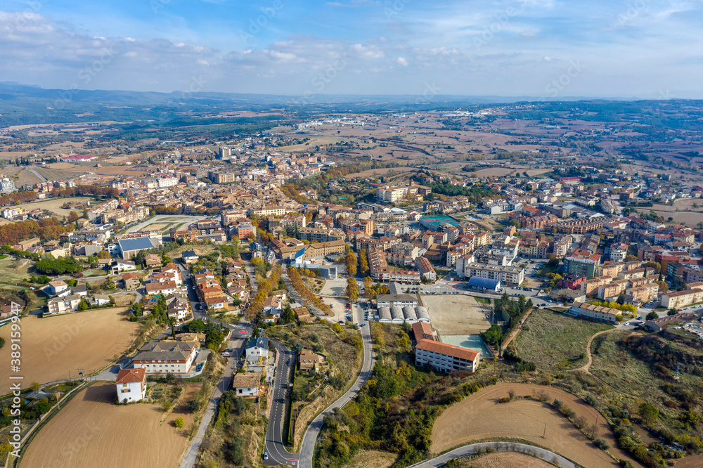 Aerial view of Solsona from Castellvell. Lleida Spain.
