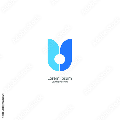 letter u modern logo concept with white background