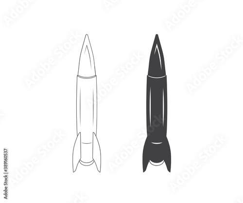 Rocketship icon, Rocketship Vector, Rocketship symbol Icon design. rocket icon set, Rocketship vector icon set. Black vector illustration on white background. Simple retro outer space vehicle concept 