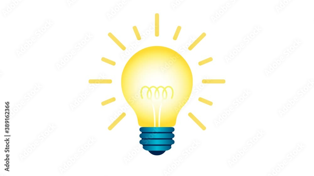 Yellow lamp bulb turns on and off. Animated idea sign, cartoon icon. Gloving incandescent lamp symbol on transparent background. 4k seamless loop video with alpha channel. Yellow lamp bulb turns on and off. Animated idea sign, cartoon icon. Gloving incandescent lamp symbol on transparent background. 4k seamless loop video with alpha channel.