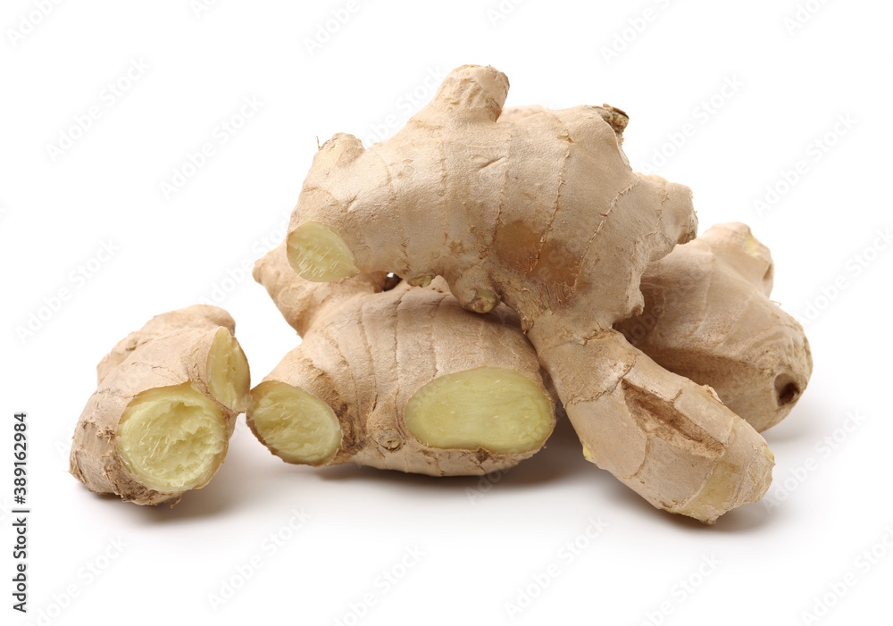fresh ginger on white background fresh ginger on white background