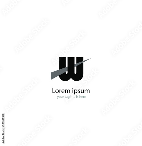 letter w elegant logo concept with white background