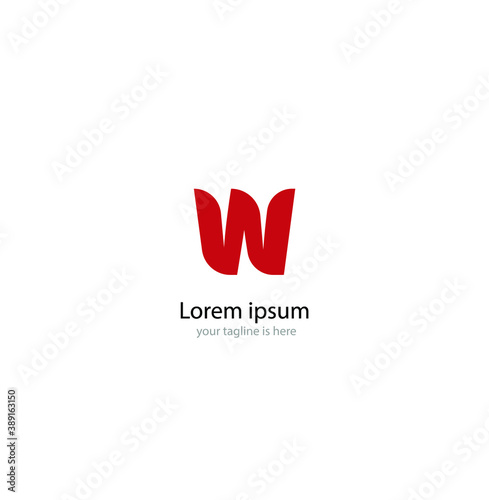 letter w elegant logo concept with white background
