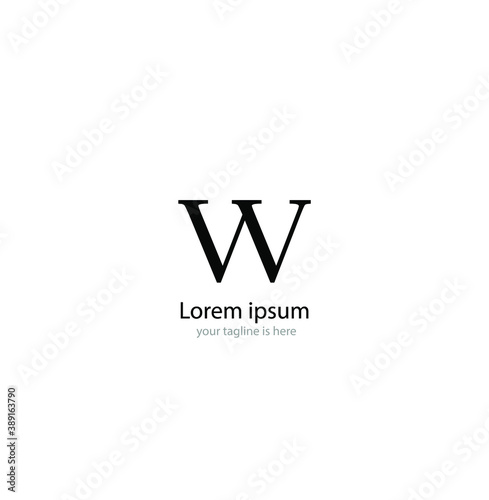 letter w elegant logo concept with white background