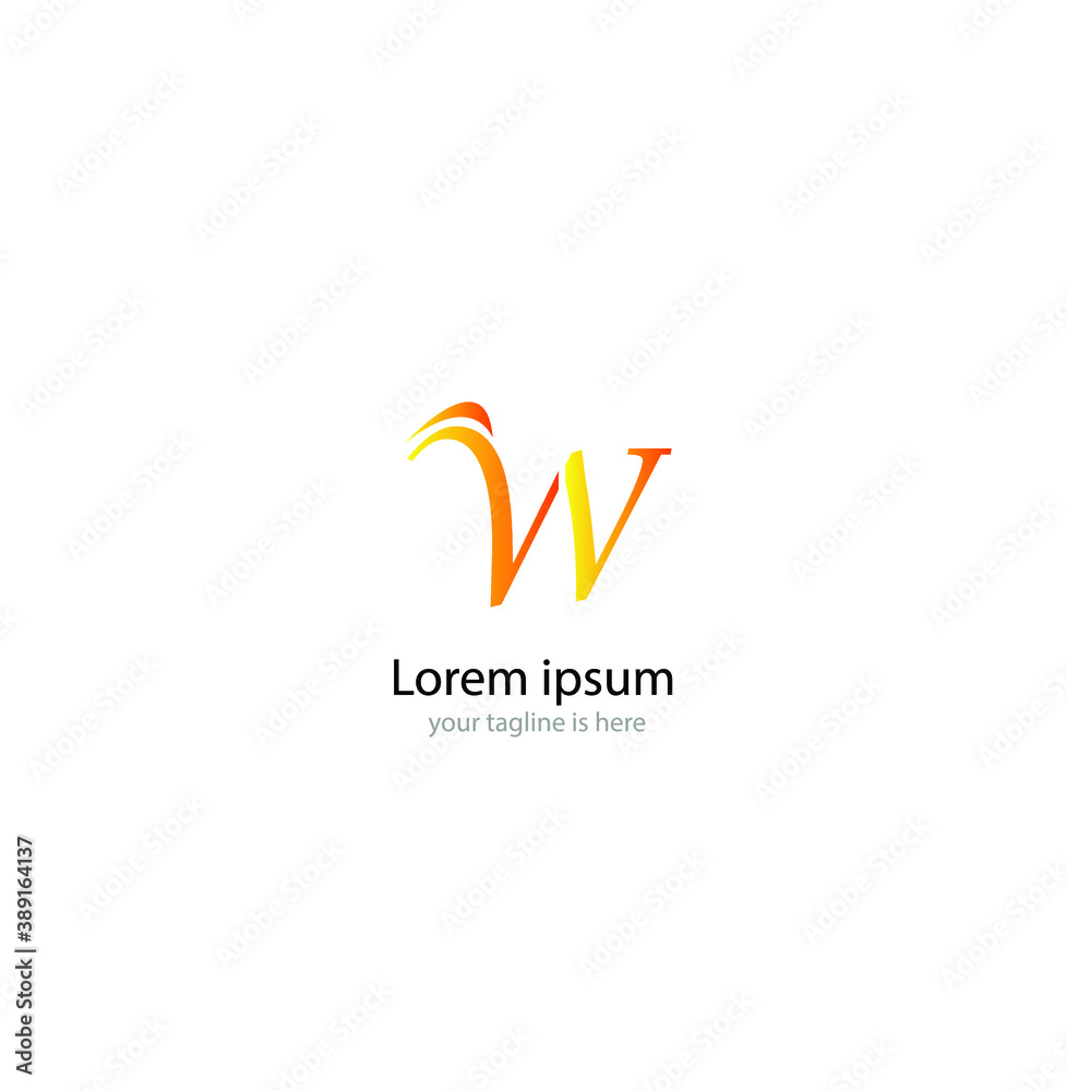 letter w elegant logo concept with white background letter w elegant logo concept with white background
