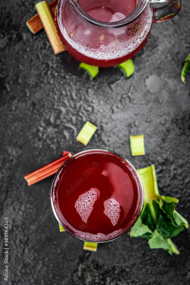 Rhubarb Spritzer (close up shot; selective focus) Rhubarb Spritzer (close up shot; selective focus)