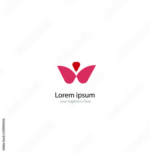 the modern logo of letter w with white background