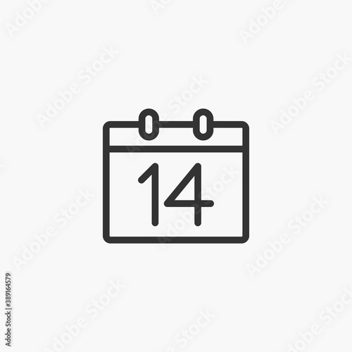 Calendar icon isolated on background. Valentine's Day symbol modern, simple, vector, icon for website design, mobile app, ui. Vector Illustration