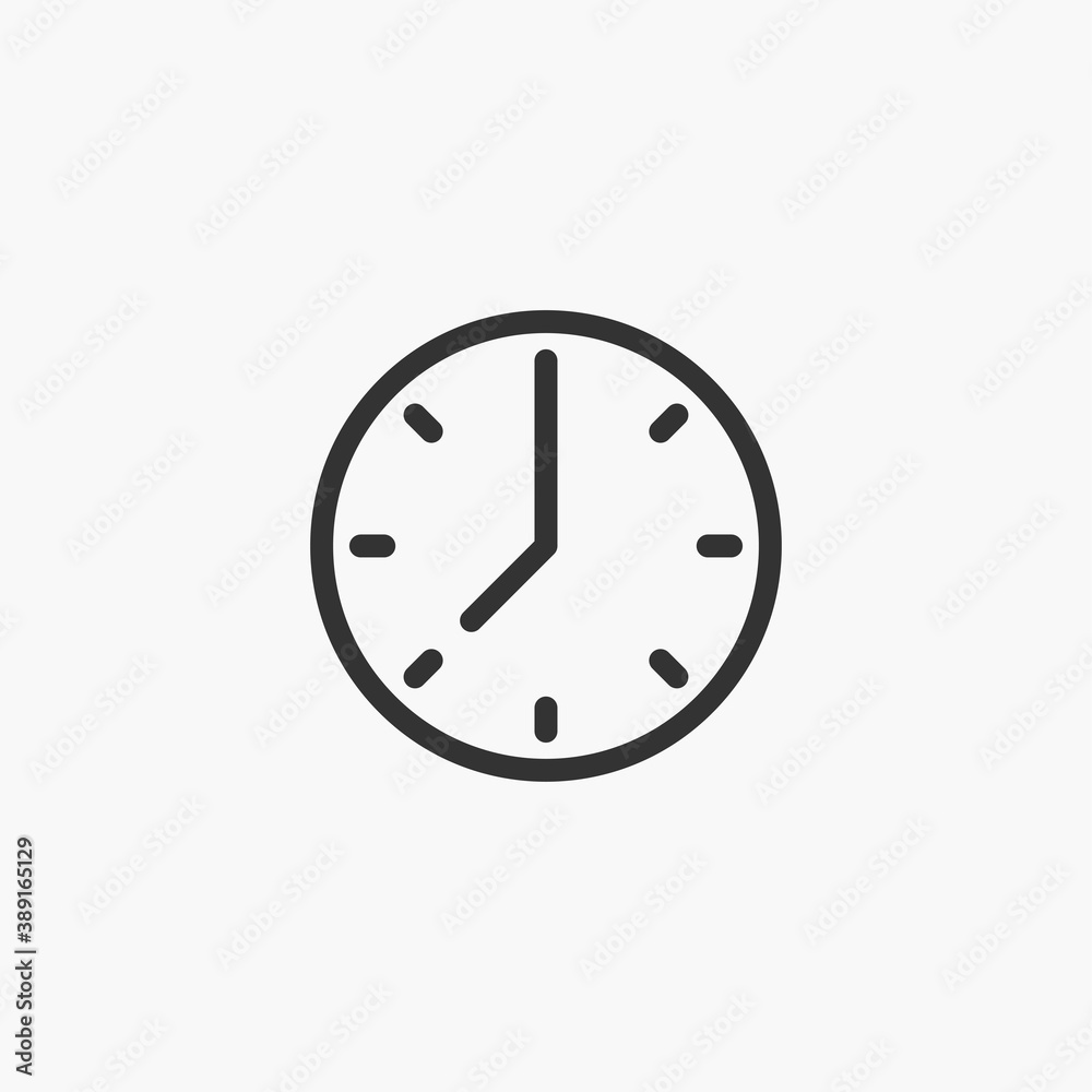 Clock icon isolated on background. Time symbol modern, simple, vector, icon for website design, mobile app, ui. Vector Illustration Clock icon isolated on background. Time symbol modern, simple, vector, icon for website design, mobile app, ui. Vector Illustration