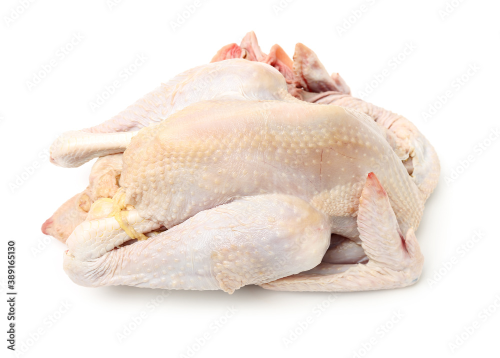 raw chicken on a white background