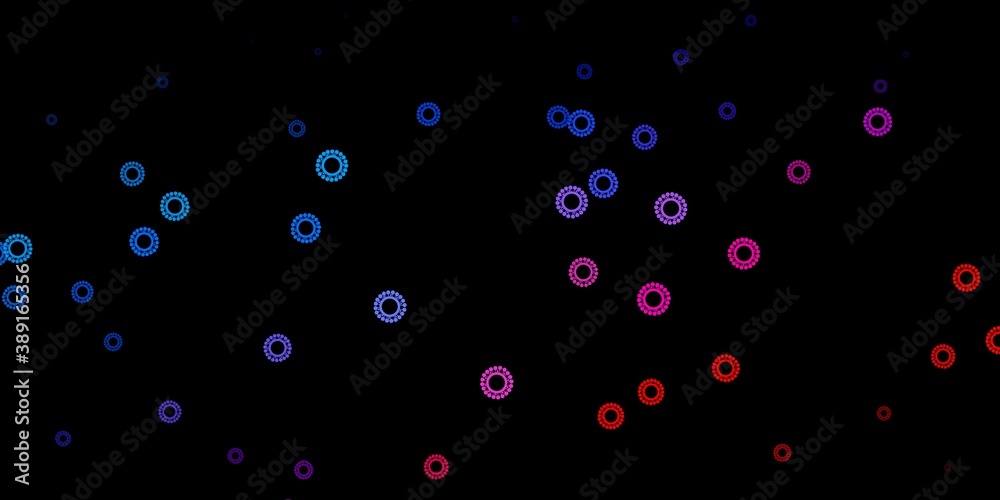 Dark blue, red vector template with flu signs. Dark blue, red vector template with flu signs.