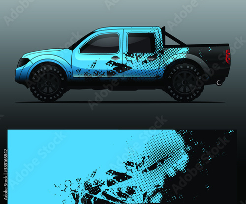 Truck decal graphic wrap vector, abstract background
