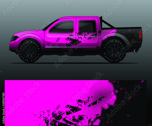 Truck decal graphic wrap vector, abstract background