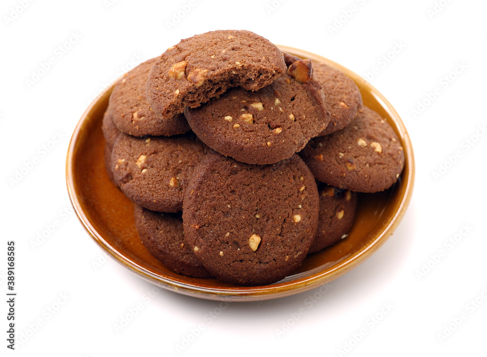 Fototapeta premium Cookies nuts on the isolated on white background.