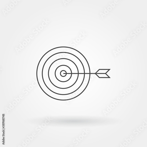 goals target single isolated icon with modern line or outline style