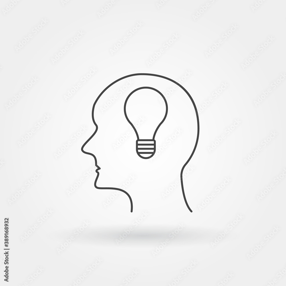 creative idea head single isolated icon with modern line or outline style creative idea head single isolated icon with modern line or outline style
